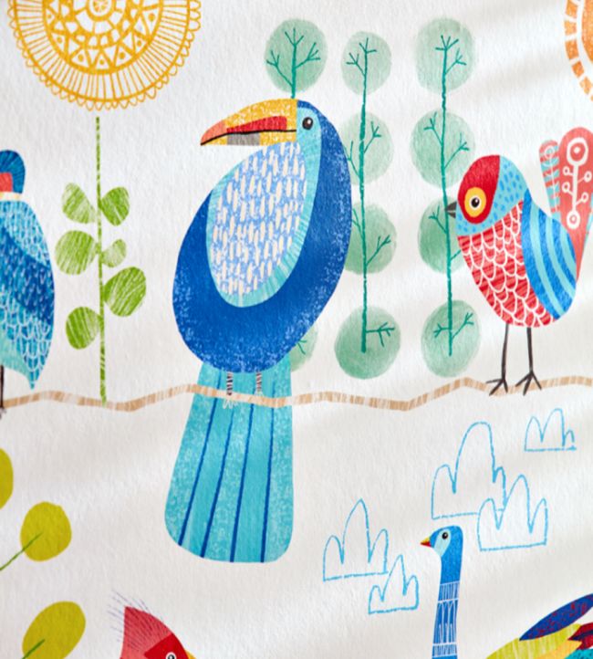 Feather Fandango Nursery Wallpaper - Multicolor