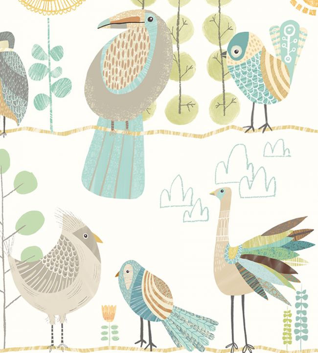 Feather Fandango Nursery Room Wallpaper 2 - Multicolor