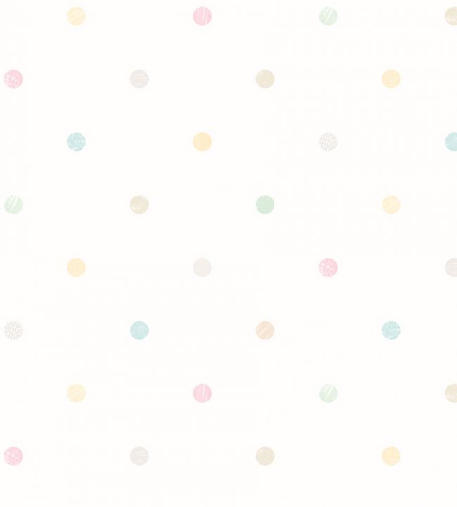 Doodle Spot Nursery Wallpaper - White