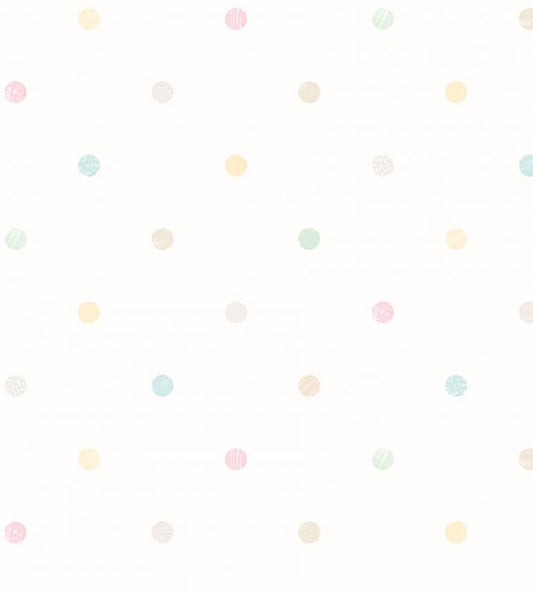 Doodle Spot Nursery Wallpaper - White