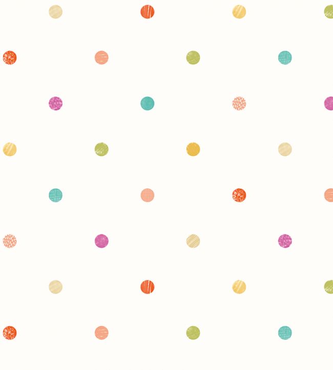 Doodle Spot Nursery Wallpaper - White