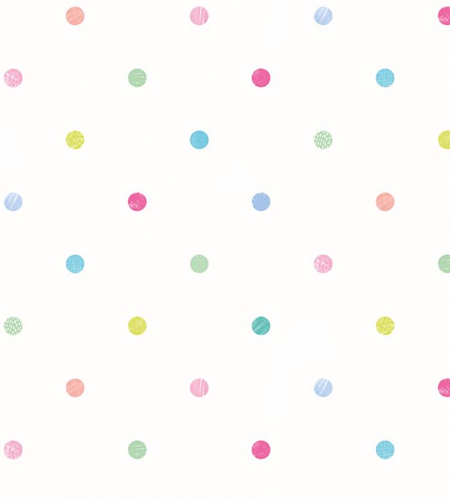 Doodle Spot Nursery Wallpaper - White