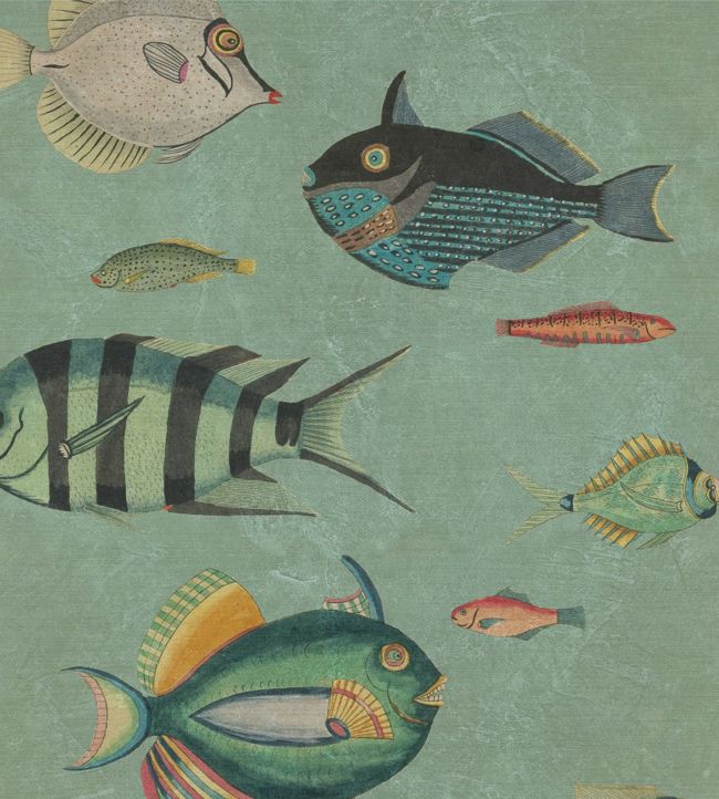 Poissons Nursery Wallpaper - Green