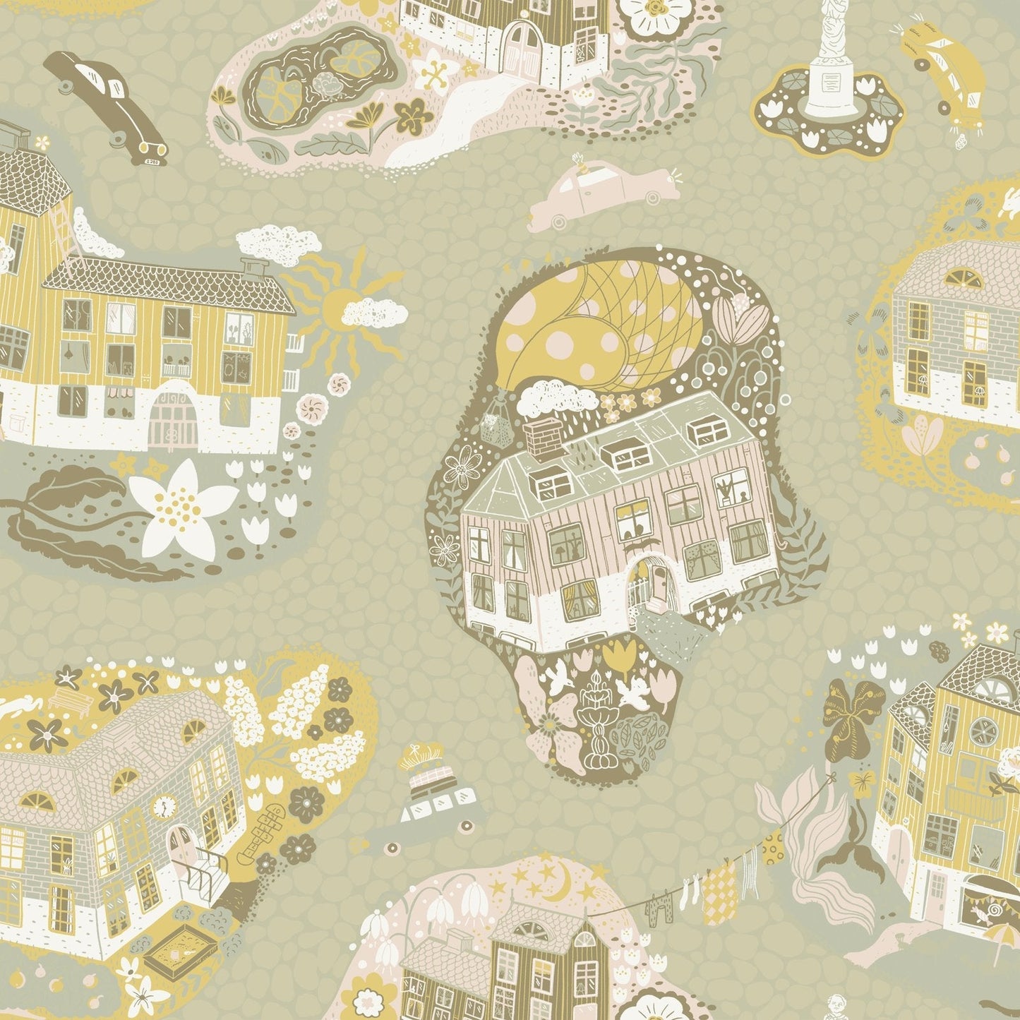 Resan Staden Town Wallpaper