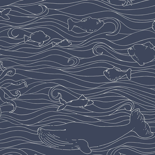 399043 - Mini Me High Tide Wallpaper - Blue - Eijffinger