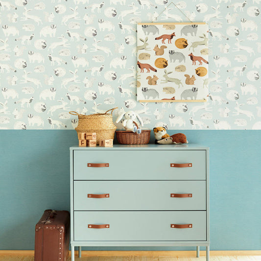 399061 - Mini Me Forest Animals Wallpaper - White - Eijffinger