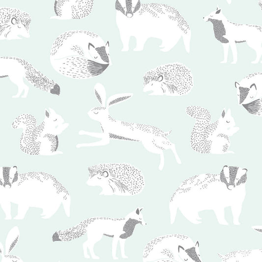 399061 - Mini Me Forest Animals Wallpaper - White - Eijffinger