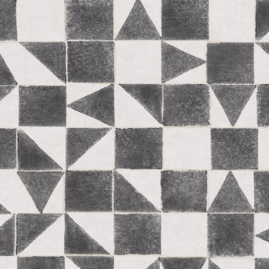 399094 - Mini Me Geometric Wallpaper - Black - Eijffinger