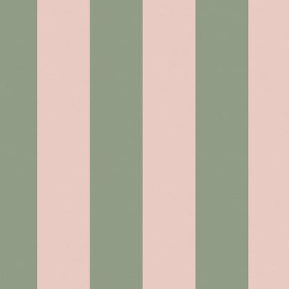 Canopy Stripe Wallpaper - Green & Pink - 125518 - Cath Kidston