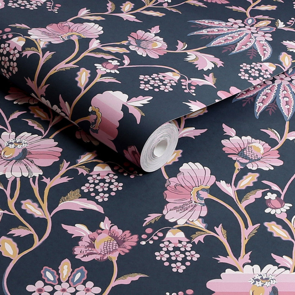 Friendship Garden Wallpaper - Navy - 125525 - Cath Kidston