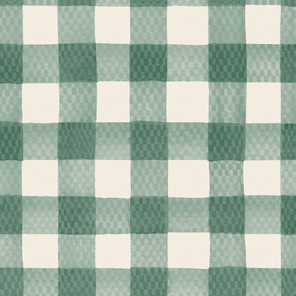 Painted Gingham Wallpaper - Green - 125516 - Cath Kidston