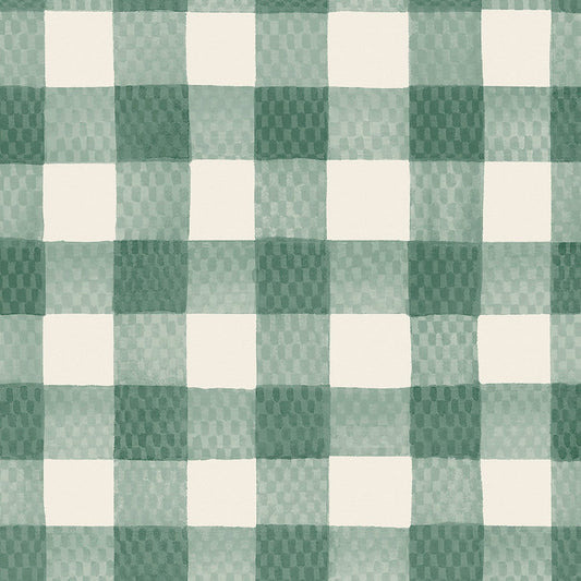 Painted Gingham Wallpaper - Green - 125516 - Cath Kidston