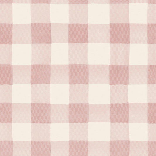 Painted Gingham Wallpaper - Pink - 125515 - Cath Kidston