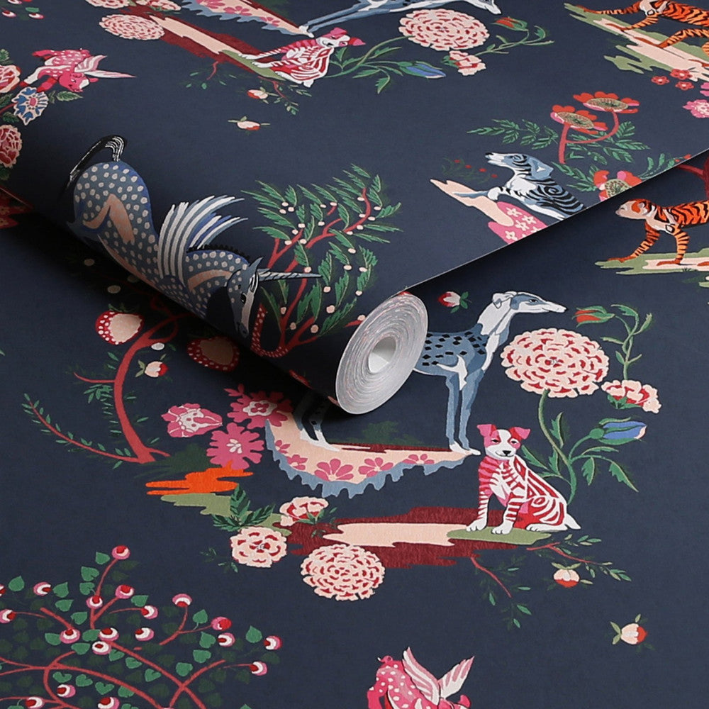 Painted Kingdom Wallpaper - Navy - 125526 - Cath Kidston