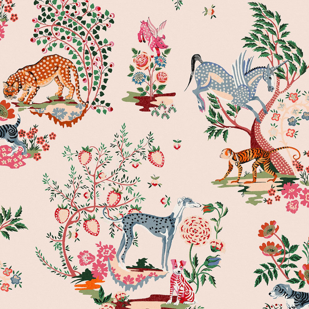Painted Kingdom Wallpaper - Pink - 125528 - Cath Kidston