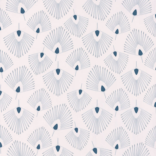 Jungle Eventails Nursery Wallpaper - Blue