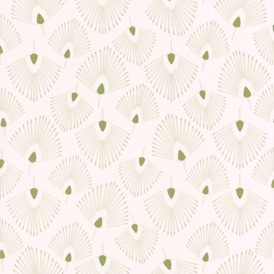 Jungle Eventails Nursery Wallpaper - Green