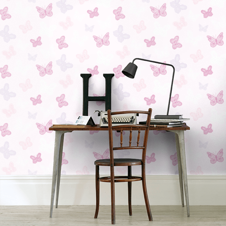 Butterfly Nursery Room Wallpaper 4 - Pink