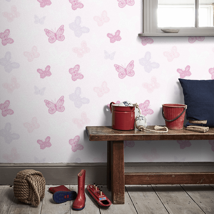 Butterfly Nursery Room Wallpaper 5 - Pink