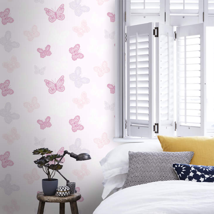 Butterfly Nursery Room Wallpaper 6 - Pink