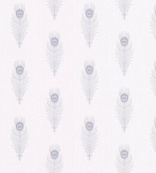 Peacock Nursery Wallpaper - White