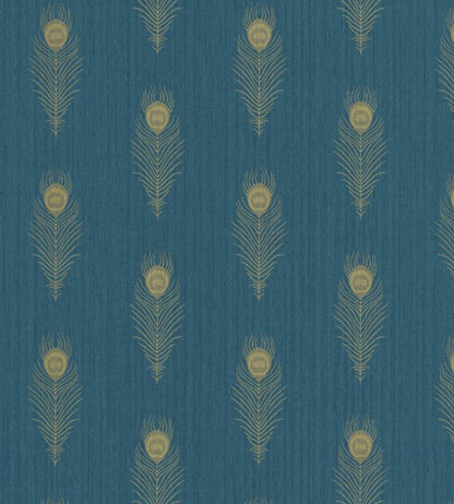 Peacock Nursery Wallpaper - Blue