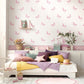 Princess Unicorns Nursery Room Wallpaper - Pink