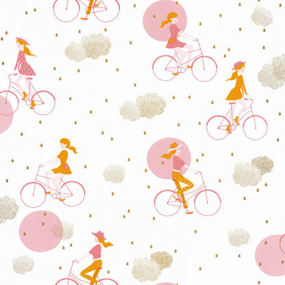 Lucy In The Sky Nursery Wallpaper - Pink