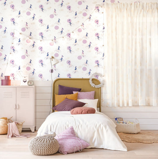 Lucy In The Sky Nursery Room Wallpaper - Blue