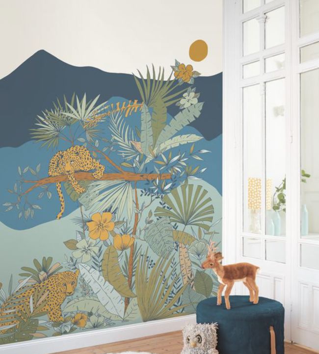 Kenya Nursery Room Wallpaper - Multicolor