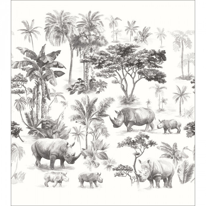Beauty Full Image Sweet Safari Nursery Wallpaper - Gray