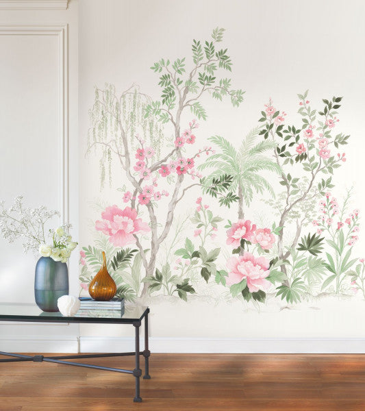Beauty Full Image Japanese Garden Nursery Room Wallpaper - Green
