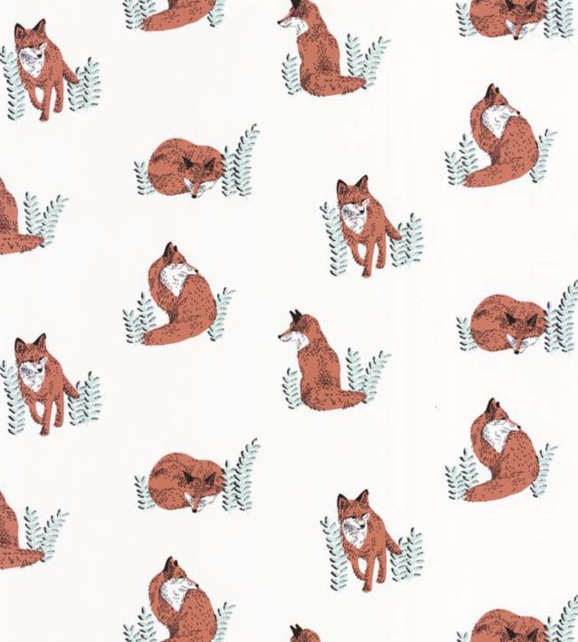 Counting Fox Nursery Wallpaper - Red