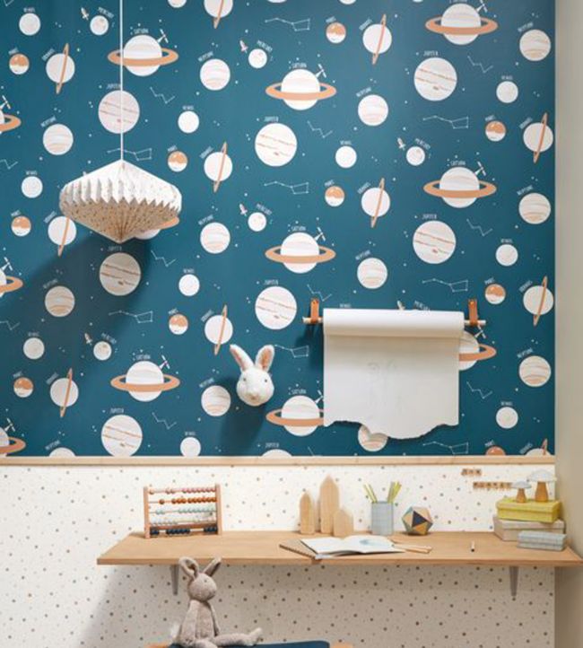 Universe Nursery Room Wallpaper - Blue