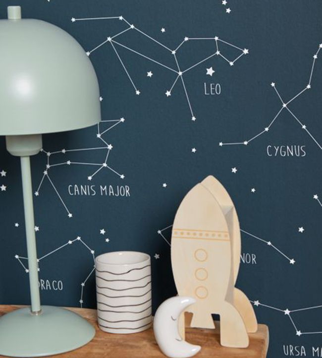 Constellations Nursery Room Wallpaper - Gray