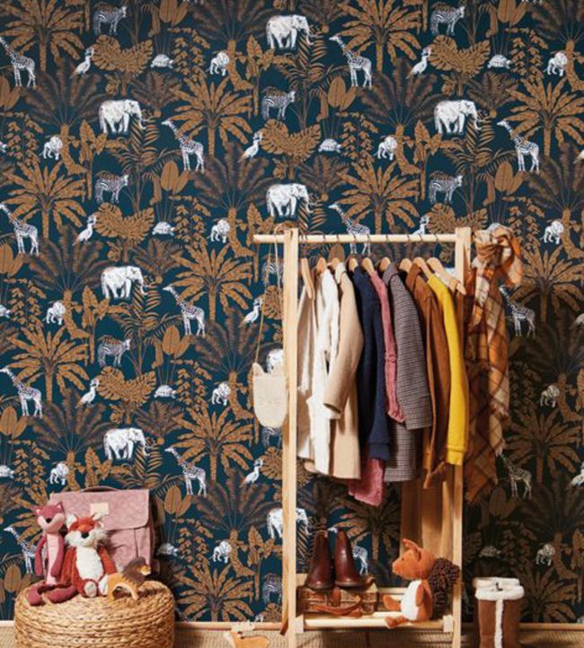 Jungle Trip Nursery Room Wallpaper 2 - Gray