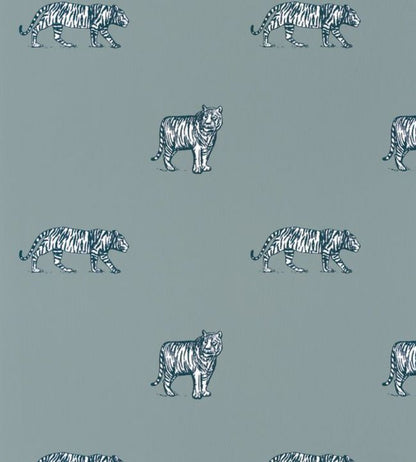 Eye Of The Tiger Nursery Wallpaper - Blue