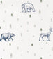 Grizzly Bears Nursery Wallpaper - Silver