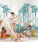 La Jungle Enchantee Nursery Room Wallpaper - Blue