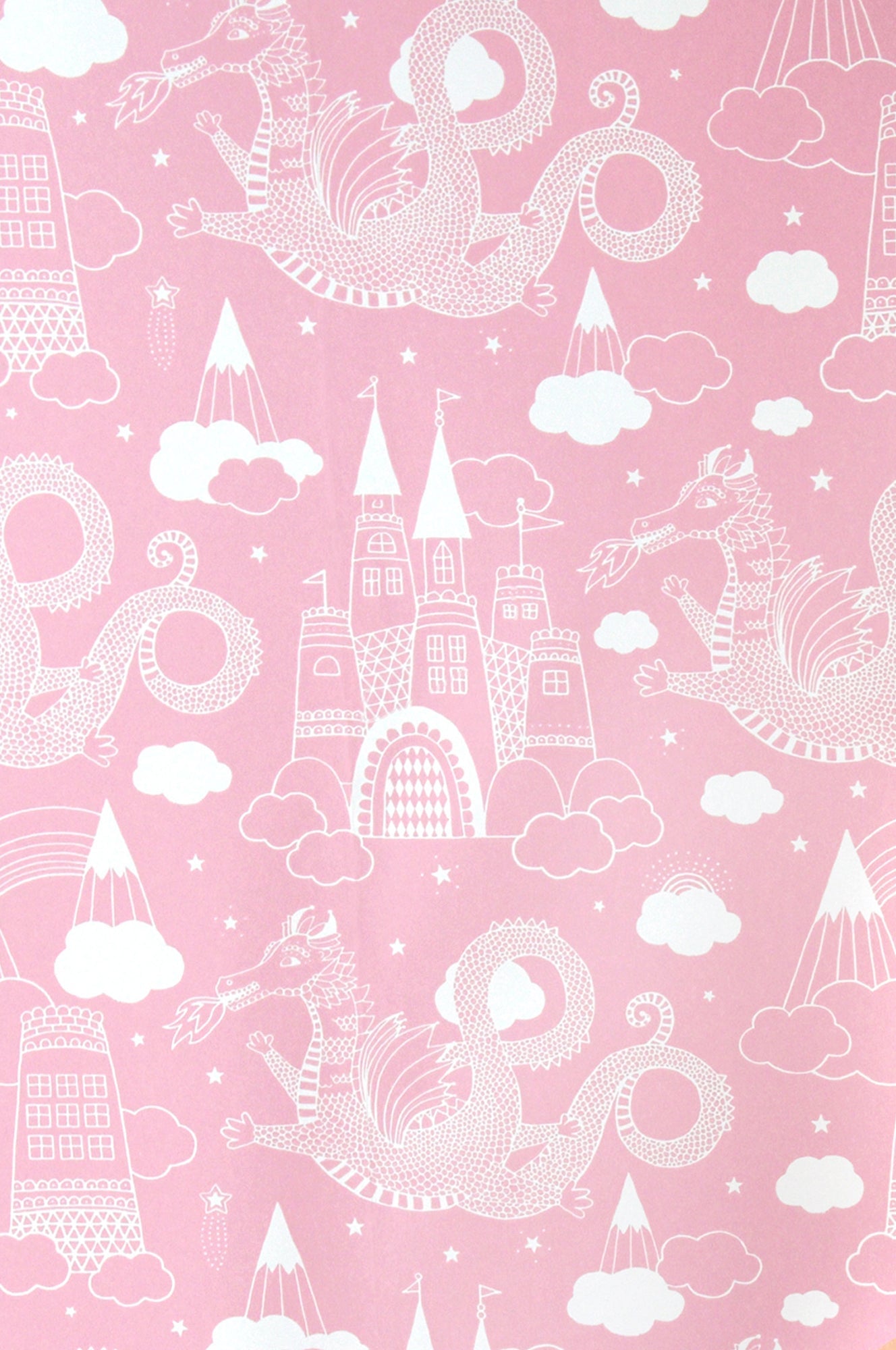 Dragon Sky Pink Wallpaper - Majvillan