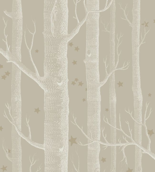 Woods & Stars Nursery Wallpaper - Brown