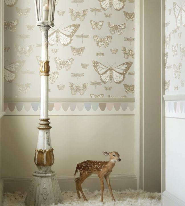 Butterflies & Dragonflies Nursery Room Wallpaper - Cream