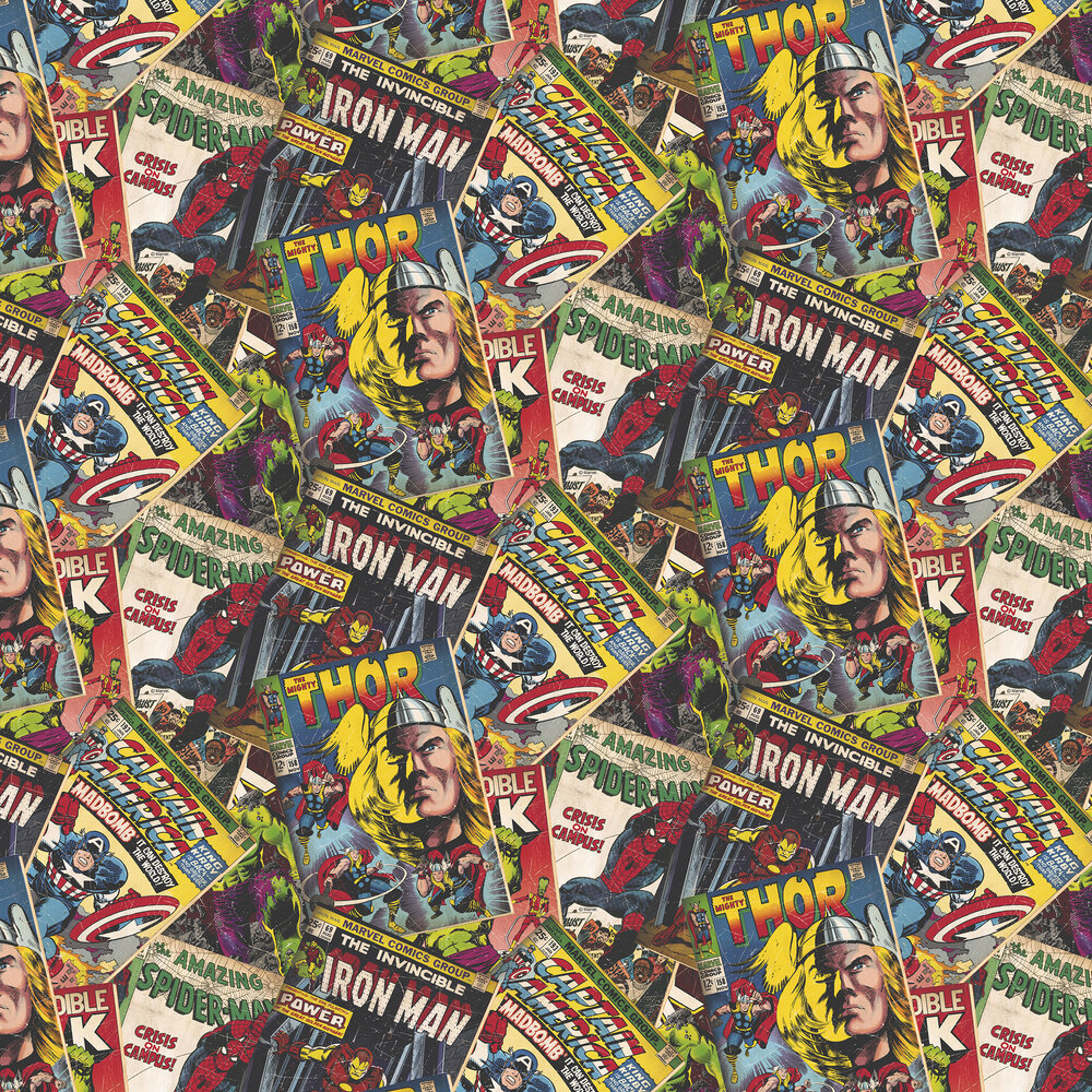 Marvel Cover Story Nursery Wallpaper - Multicolor