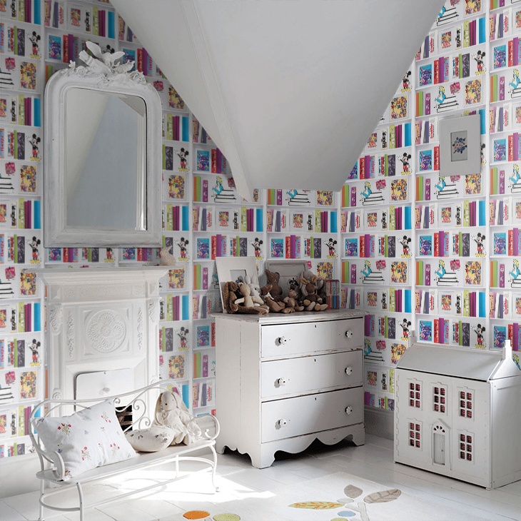 Disney Bookshelf Nursery Room Wallpaper 3 - Multicolor