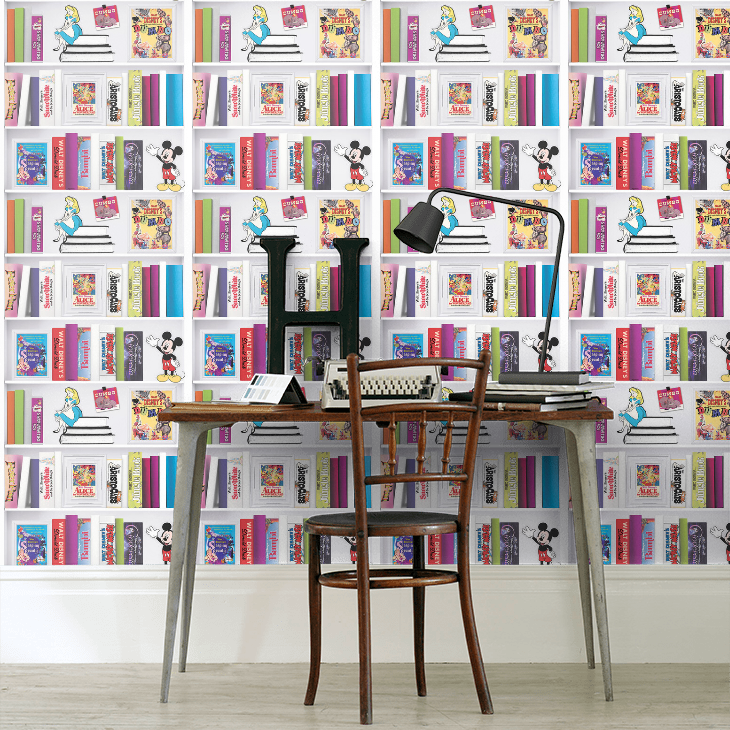 Disney Bookshelf Nursery Room Wallpaper 4 - Multicolor