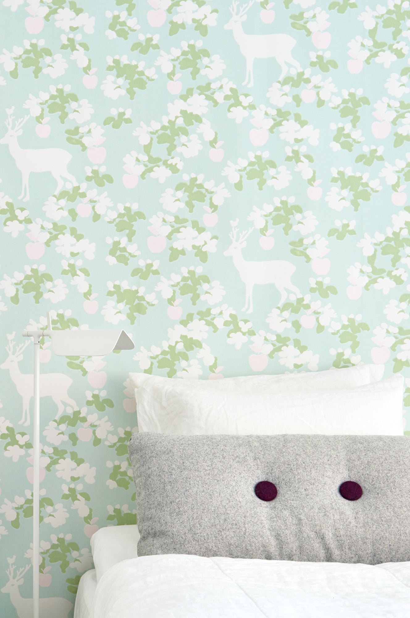 Apple Garden Turquoise Wallpaper - Majvillan