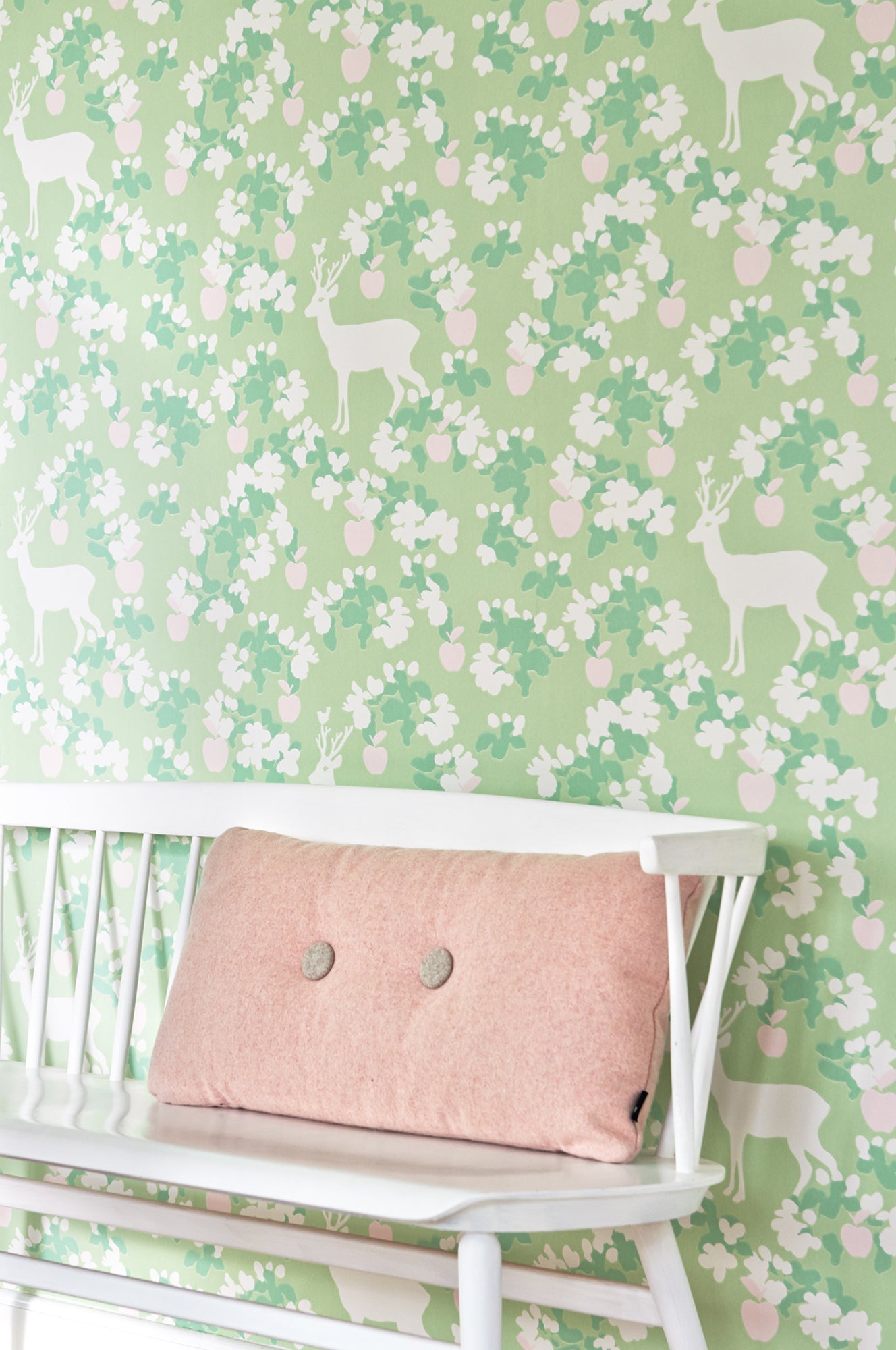 Apple Garden Green Wallpaper - Majvillan