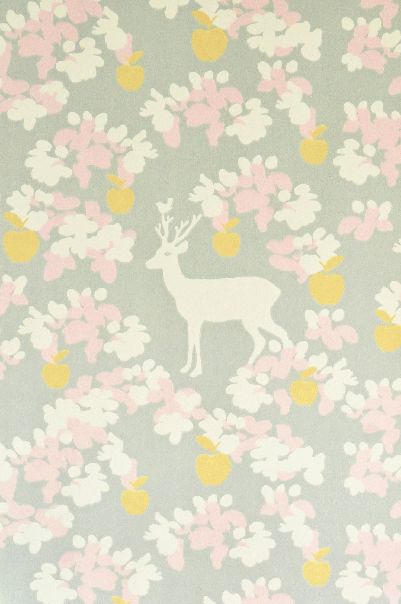 Apple Garden Grey Wallpaper - Majvillan