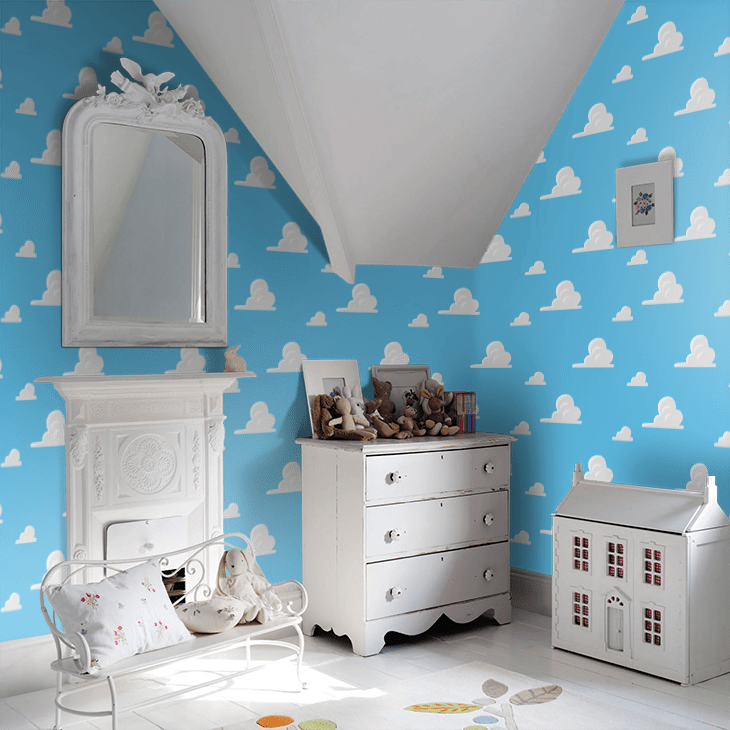 Nothing but blue skies  fluffy clouds in Andys Room our latest Disney  and Pixars Toy Story print   Instagram