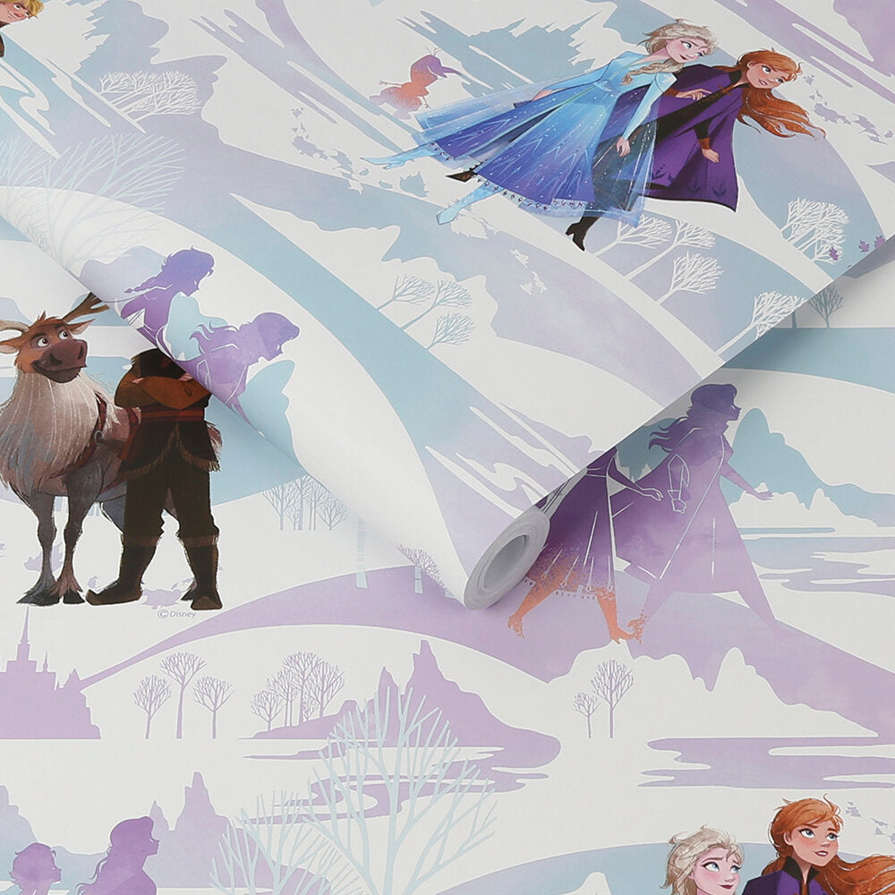 Frozen Scene Nursery Room Wallpaper - Blue